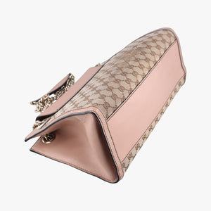 Pre-owned Gucci Emily Brown×Pink canvas×leather 295403 shoulderbag | stylenewstar