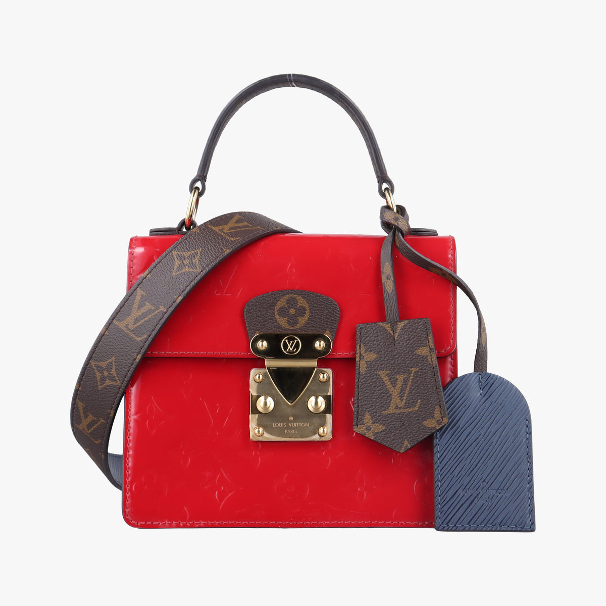 Pre-owned Louis Vuitton Spring street PM Scarlet Red Vernis×Epir×Monogram Canvas M90505 shoulderbag | stylenewstar