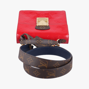 Pre-owned Louis Vuitton Spring street PM Scarlet Red Vernis×Epir×Monogram Canvas M90505 shoulderbag | stylenewstar