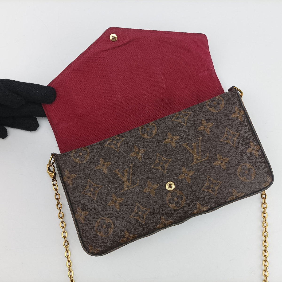 Pre-owned Louis Vuitton Pochette Felicie Brown Monogram Canvas M61276 shoulderbag | stylenewstar