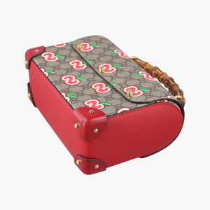 Vintage Gucci GG Apple Padlock Bamboo beige×red×multi PVC coated canvas×Leather 603221 shoulderbag | stylenewstar