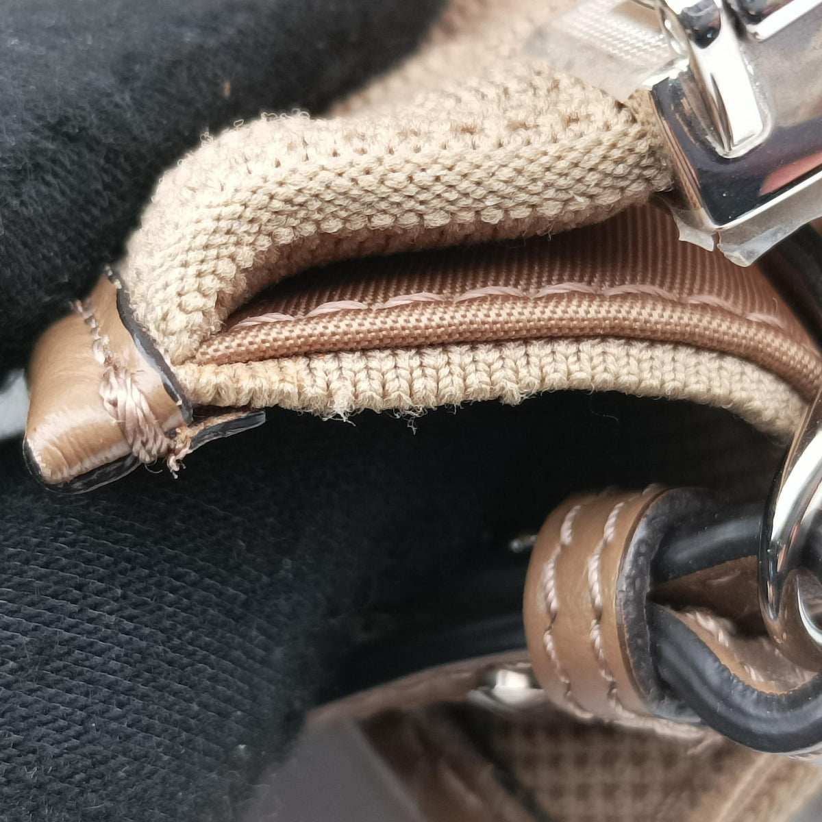 Pre-owned Fendi MINI SUNSHINE SHOPPER Brown canvas×Leather 8BS051 shoulderbag | stylenewstar