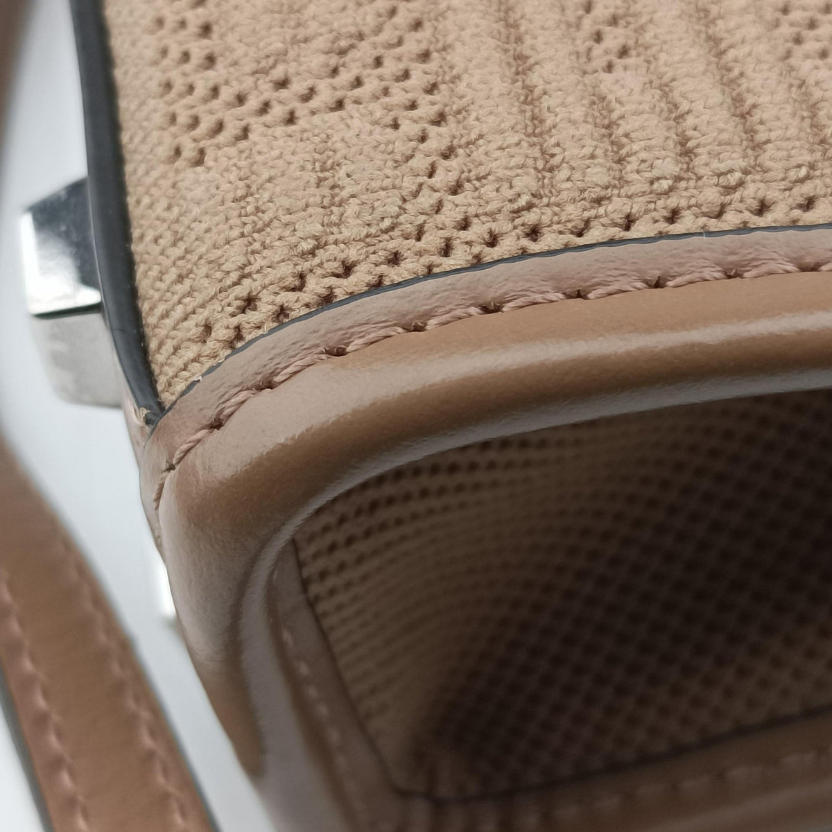 Pre-owned Fendi MINI SUNSHINE SHOPPER Brown canvas×Leather 8BS051 shoulderbag | stylenewstar