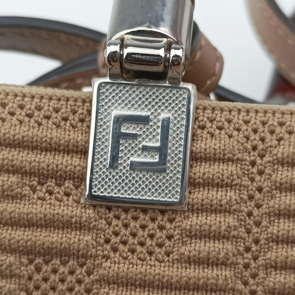Pre-owned Fendi MINI SUNSHINE SHOPPER Brown canvas×Leather 8BS051 shoulderbag | stylenewstar
