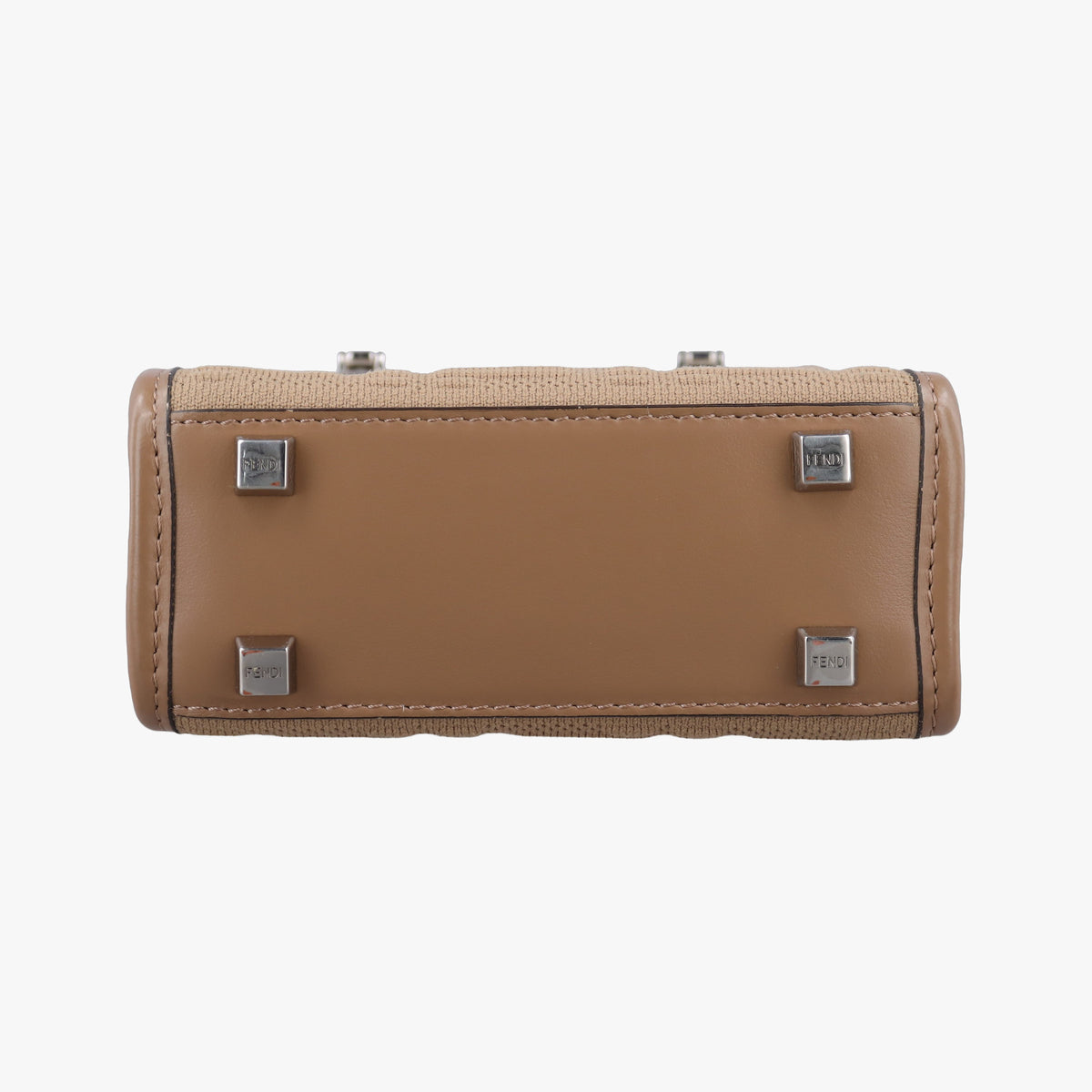 Pre-owned Fendi MINI SUNSHINE SHOPPER Brown canvas×Leather 8BS051 shoulderbag | stylenewstar