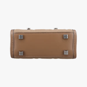 Pre-owned Fendi MINI SUNSHINE SHOPPER Brown canvas×Leather 8BS051 shoulderbag | stylenewstar