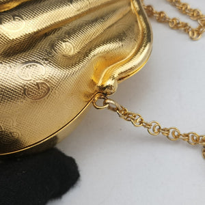Pre-owned Gucci GG Metal Minaudiere Shell Golden Metal  shoulderbag | stylenewstar