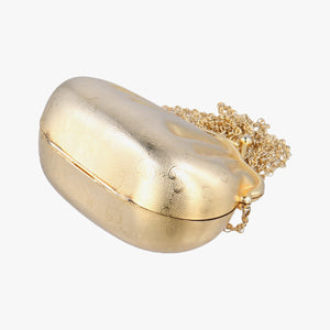 Pre-owned Gucci GG Metal Minaudiere Shell Golden Metal  shoulderbag | stylenewstar