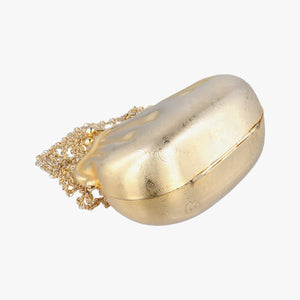 Pre-owned Gucci GG Metal Minaudiere Shell Golden Metal  shoulderbag | stylenewstar
