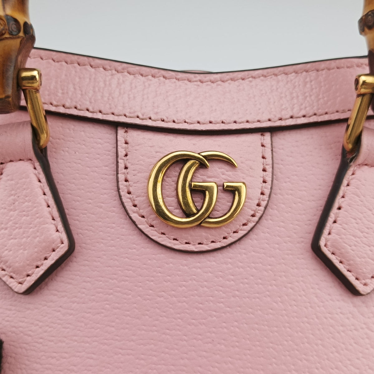 Pre-owned Gucci Diana Bamboo Mini Pink Leather 739079 shoulderbag | stylenewstar