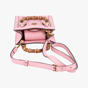 Pre-owned Gucci Diana Bamboo Mini Pink Leather 739079 shoulderbag | stylenewstar