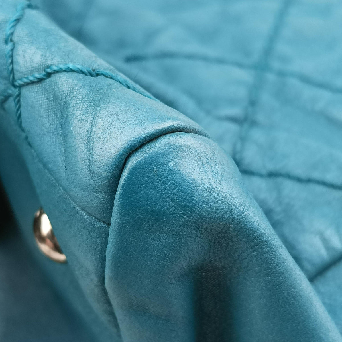 Vintage Chanel CC Soft Hobo Matelasse Blue Leather  handbag | stylenewstar