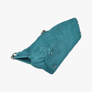 Vintage Chanel CC Soft Hobo Matelasse Blue Leather  handbag | stylenewstar