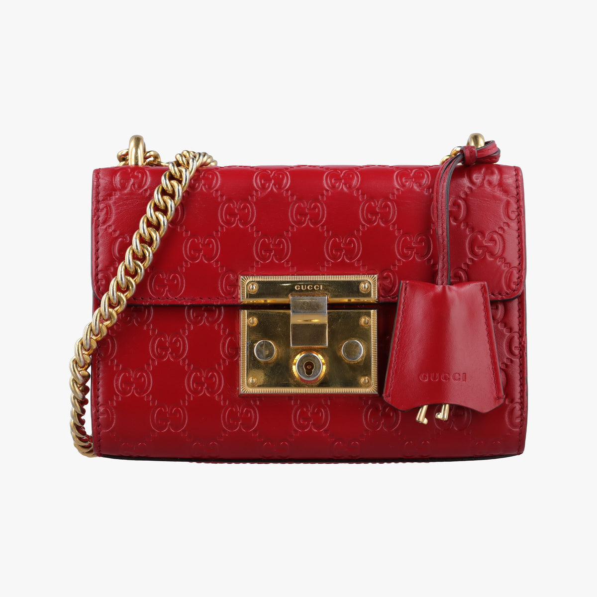 Pre-owned Gucci Padlock Red Leather 409487 shoulderbag | stylenewstar