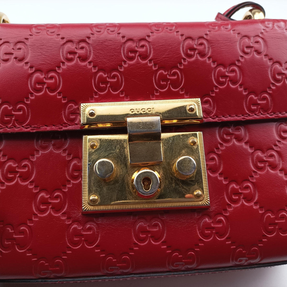 Pre-owned Gucci Padlock Red Leather 409487 shoulderbag | stylenewstar
