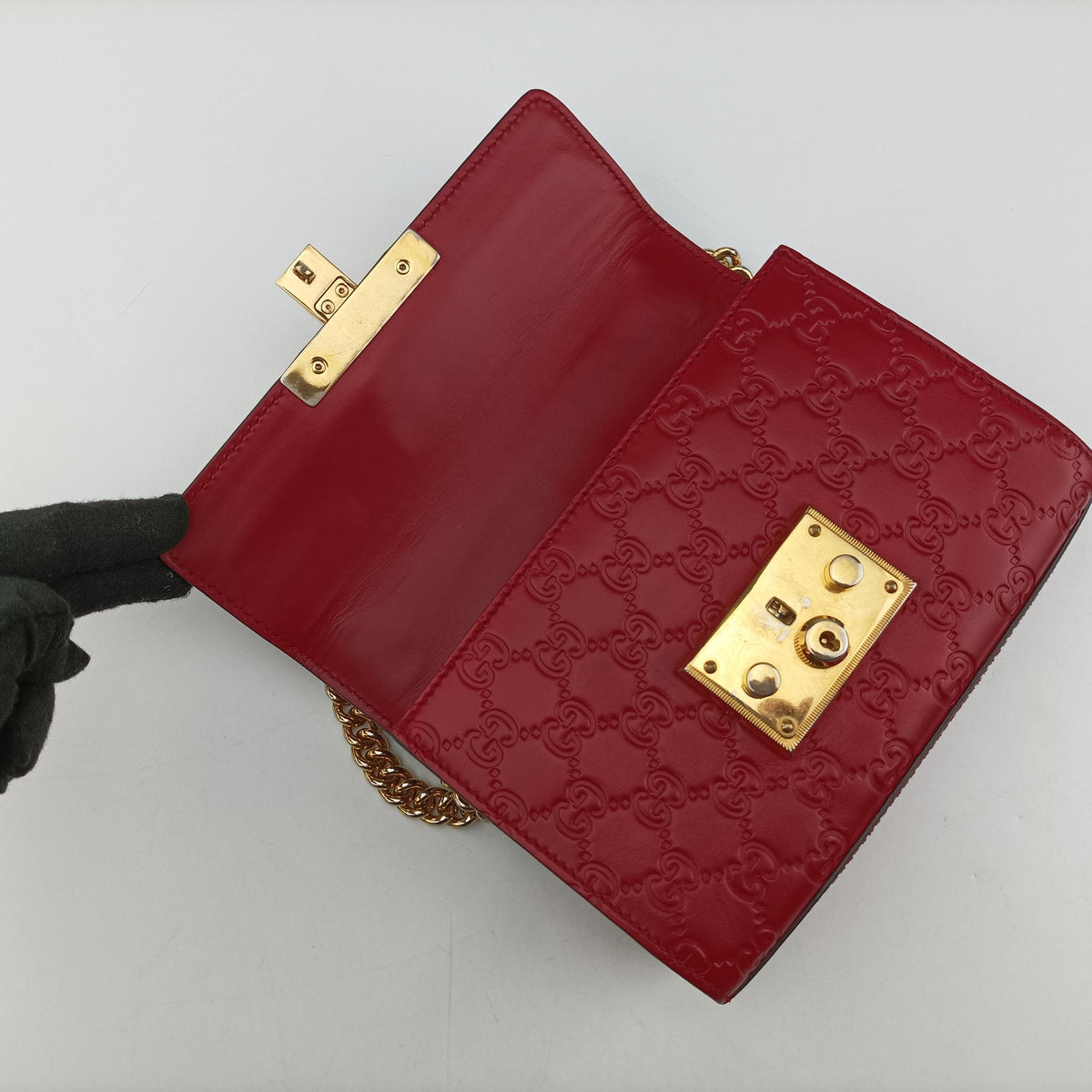 Pre-owned Gucci Padlock Red Leather 409487 shoulderbag | stylenewstar