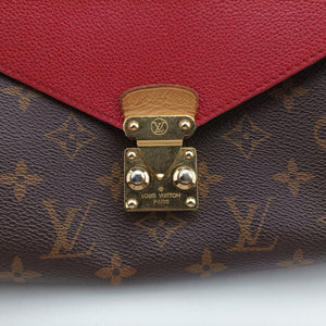 Pre-owned Louis Vuitton Pallas Chain Brown x Cerise Monogram canvas x leather M41201 shoulderbag | stylenewstar