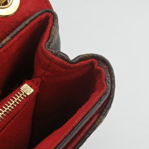 Pre-owned Louis Vuitton Pallas Chain Brown x Cerise Monogram canvas x leather M41201 shoulderbag | stylenewstar
