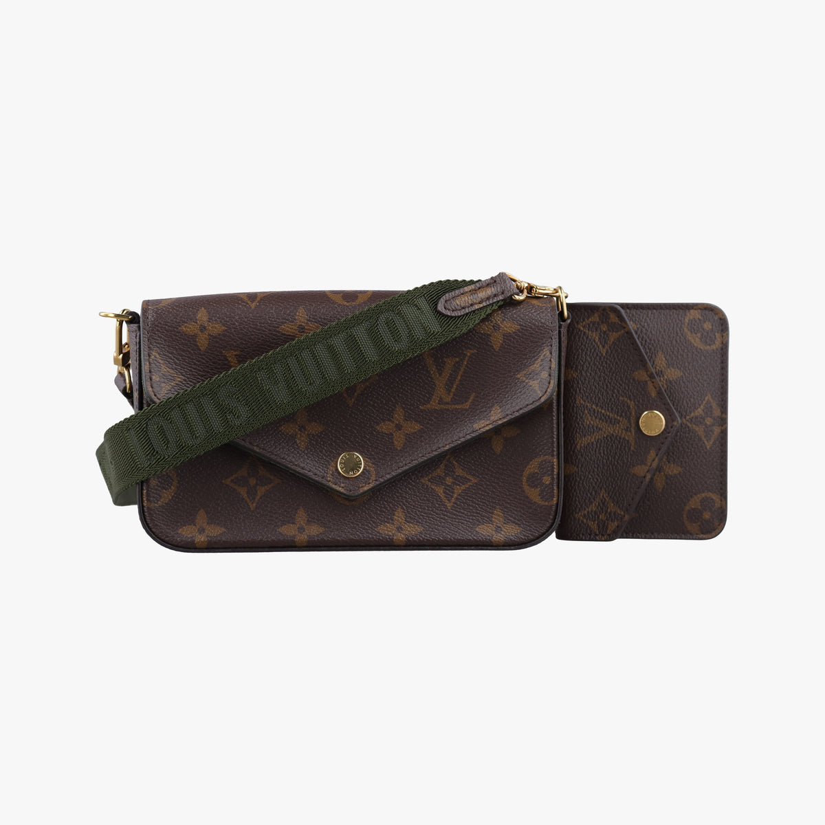 Pre-owned Louis Vuitton Multi Pochette Felicie Brown×KHAKI Monogram Canvas M80091 shoulderbag | stylenewstar