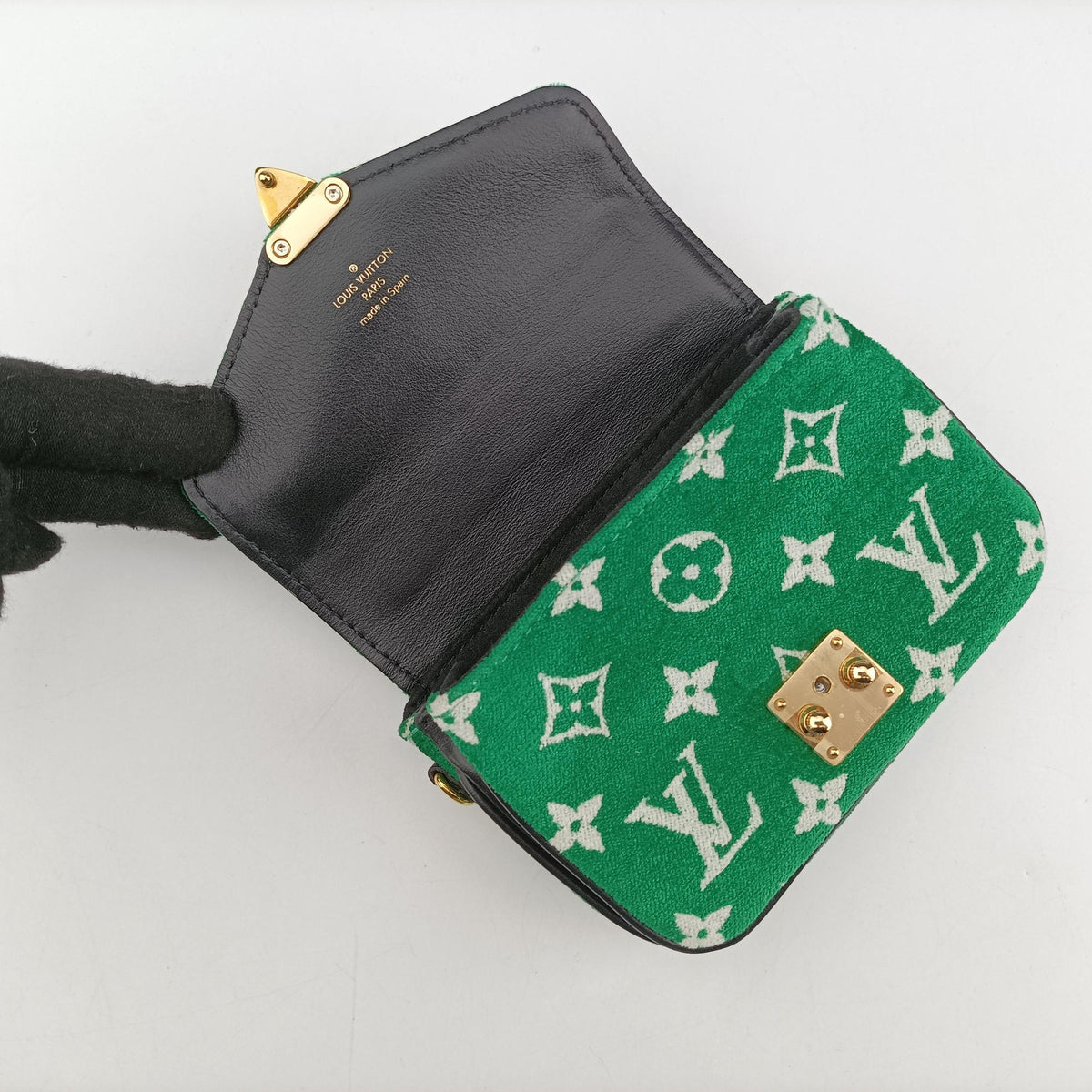 Pre-owned Louis Vuitton Monogram Micro Metis Green x Black x White Velvet M81494 shoulderbag | stylenewstar