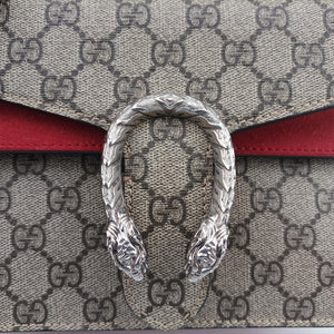 Pre-owned Gucci Dionysus beige×red PVC coated canvas × suede 421970 shoulderbag | stylenewstar