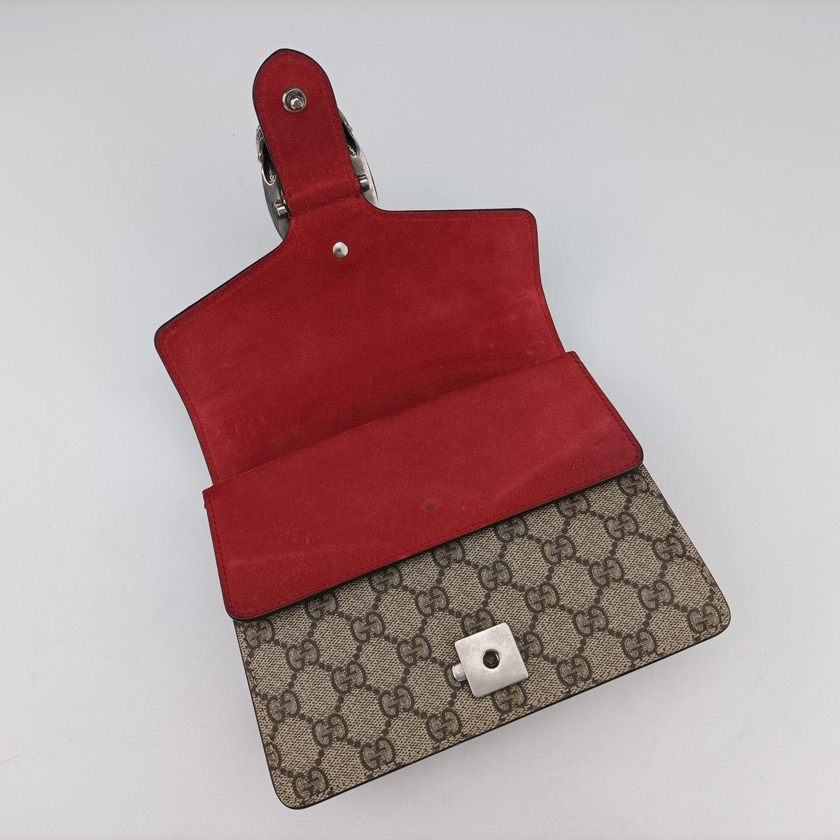 Pre-owned Gucci Dionysus beige×red PVC coated canvas × suede 421970 shoulderbag | stylenewstar