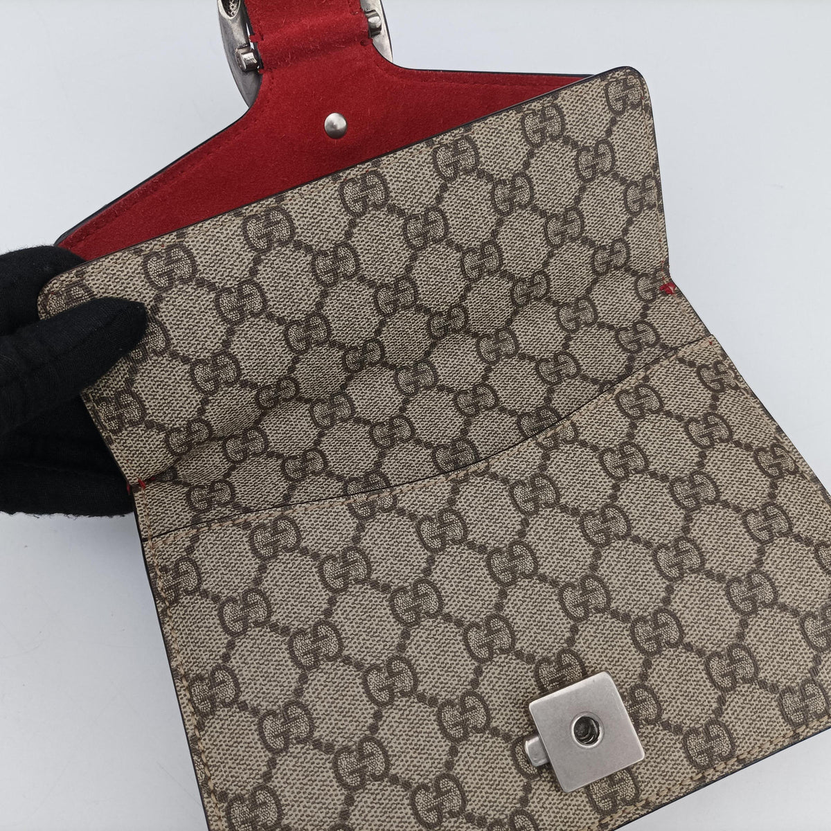 Pre-owned Gucci Dionysus beige×red PVC coated canvas × suede 421970 shoulderbag | stylenewstar