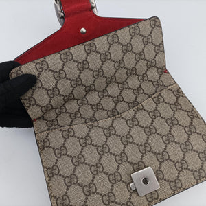 Pre-owned Gucci Dionysus beige×red PVC coated canvas × suede 421970 shoulderbag | stylenewstar