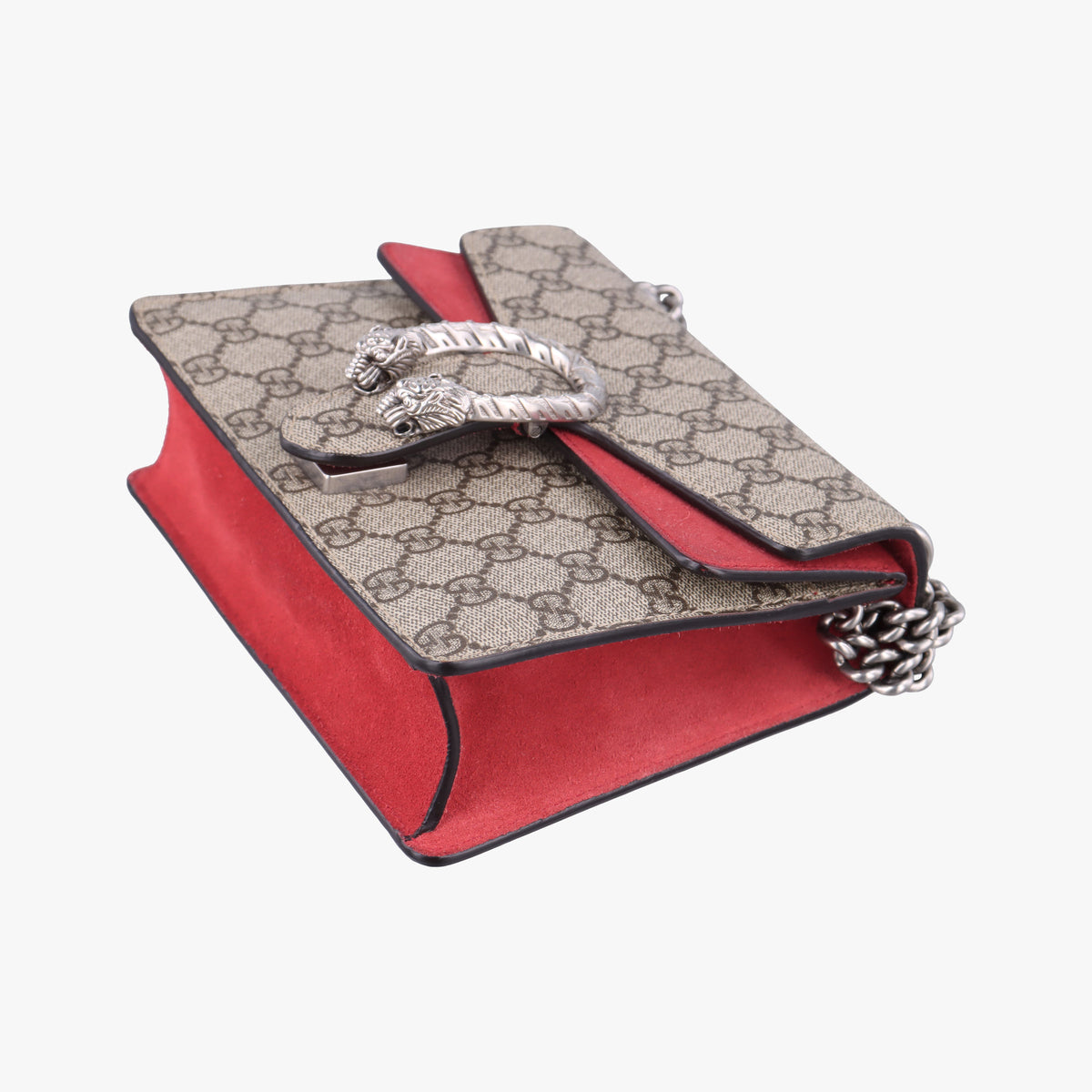 Pre-owned Gucci Dionysus beige×red PVC coated canvas × suede 421970 shoulderbag | stylenewstar