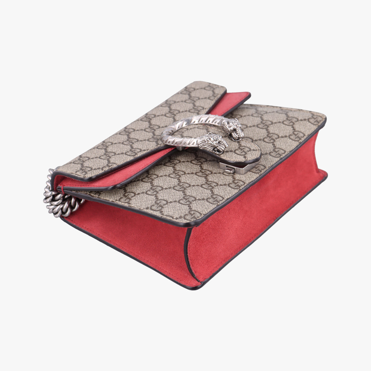 Pre-owned Gucci Dionysus beige×red PVC coated canvas × suede 421970 shoulderbag | stylenewstar