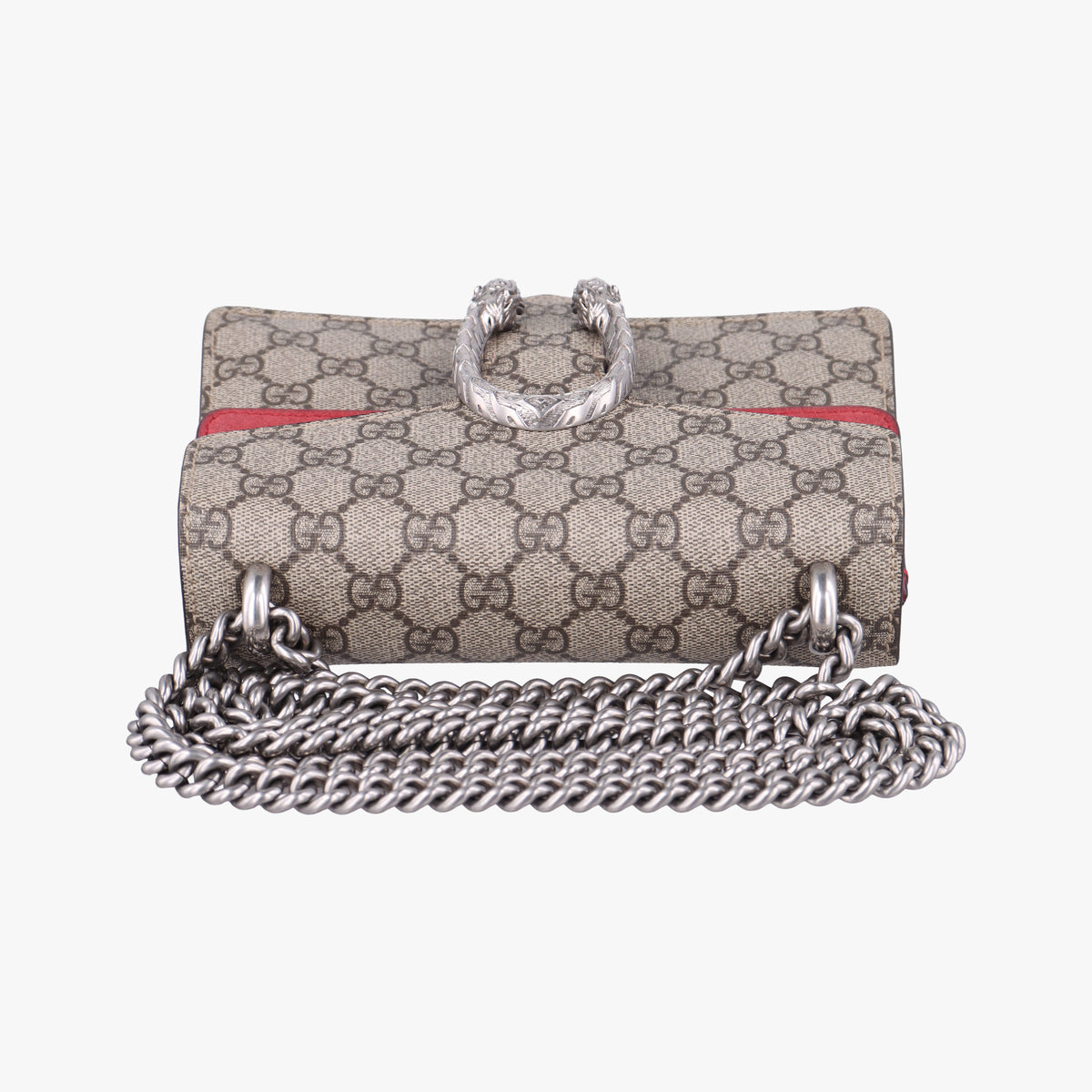 Pre-owned Gucci Dionysus beige×red PVC coated canvas × suede 421970 shoulderbag | stylenewstar