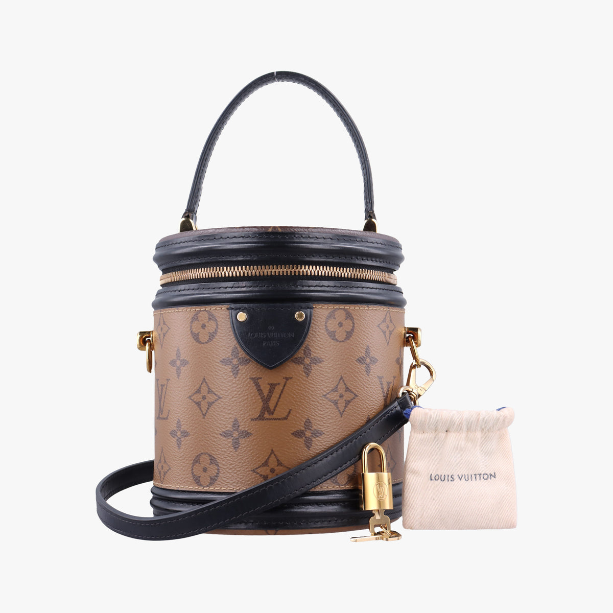 Pre-owned Louis Vuitton Cannes Brown × Black Monogram Reverse Giant M43986 shoulderbag | stylenewstar