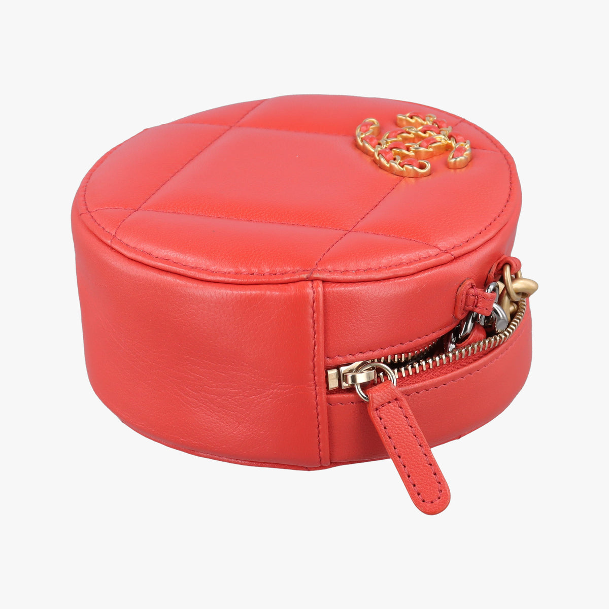 Pre-owned Chanel CHANEL 19 Round Red lambskin AP0945 shoulderbag | stylenewstar