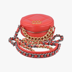 Pre-owned Chanel CHANEL 19 Round Red lambskin AP0945 shoulderbag | stylenewstar