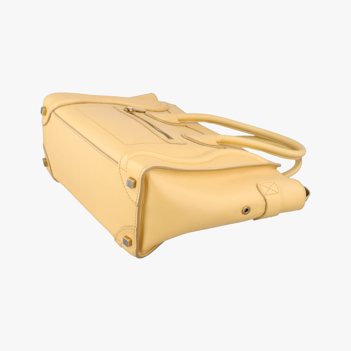 Pre-owned Celine Luggage Micro shopper Yellow Leather  handbag | stylenewstar