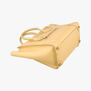 Pre-owned Celine Luggage Micro shopper Yellow Leather  handbag | stylenewstar