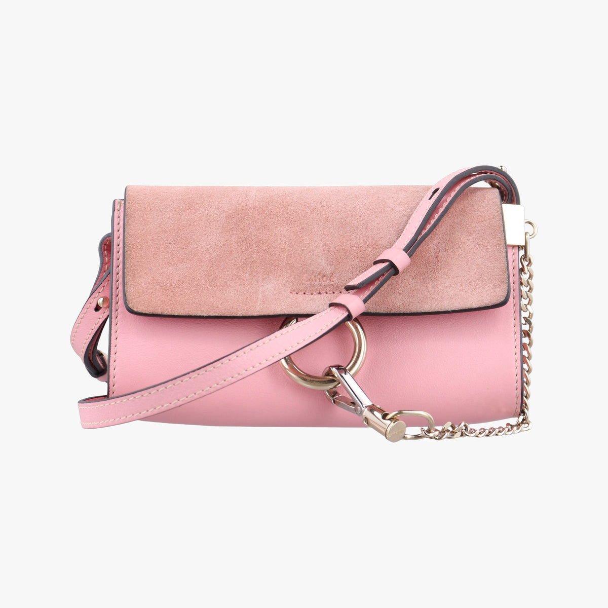 Pre-owned Chloe FAYE Pink Suede × leather  shoulderbag | stylenewstar