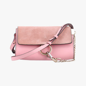 Pre-owned Chloe FAYE Pink Suede × leather  shoulderbag | stylenewstar