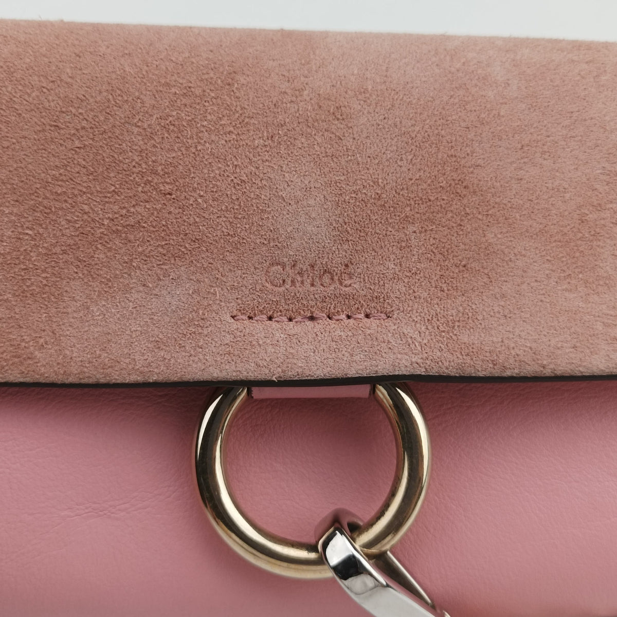 Pre-owned Chloe FAYE Pink Suede × leather  shoulderbag | stylenewstar