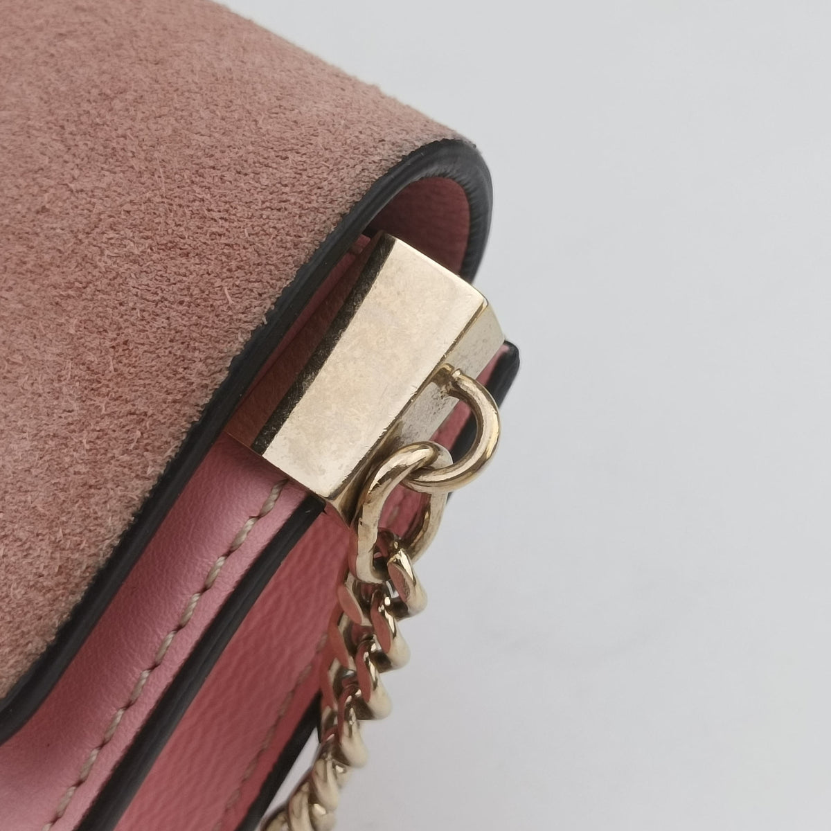 Pre-owned Chloe FAYE Pink Suede × leather  shoulderbag | stylenewstar
