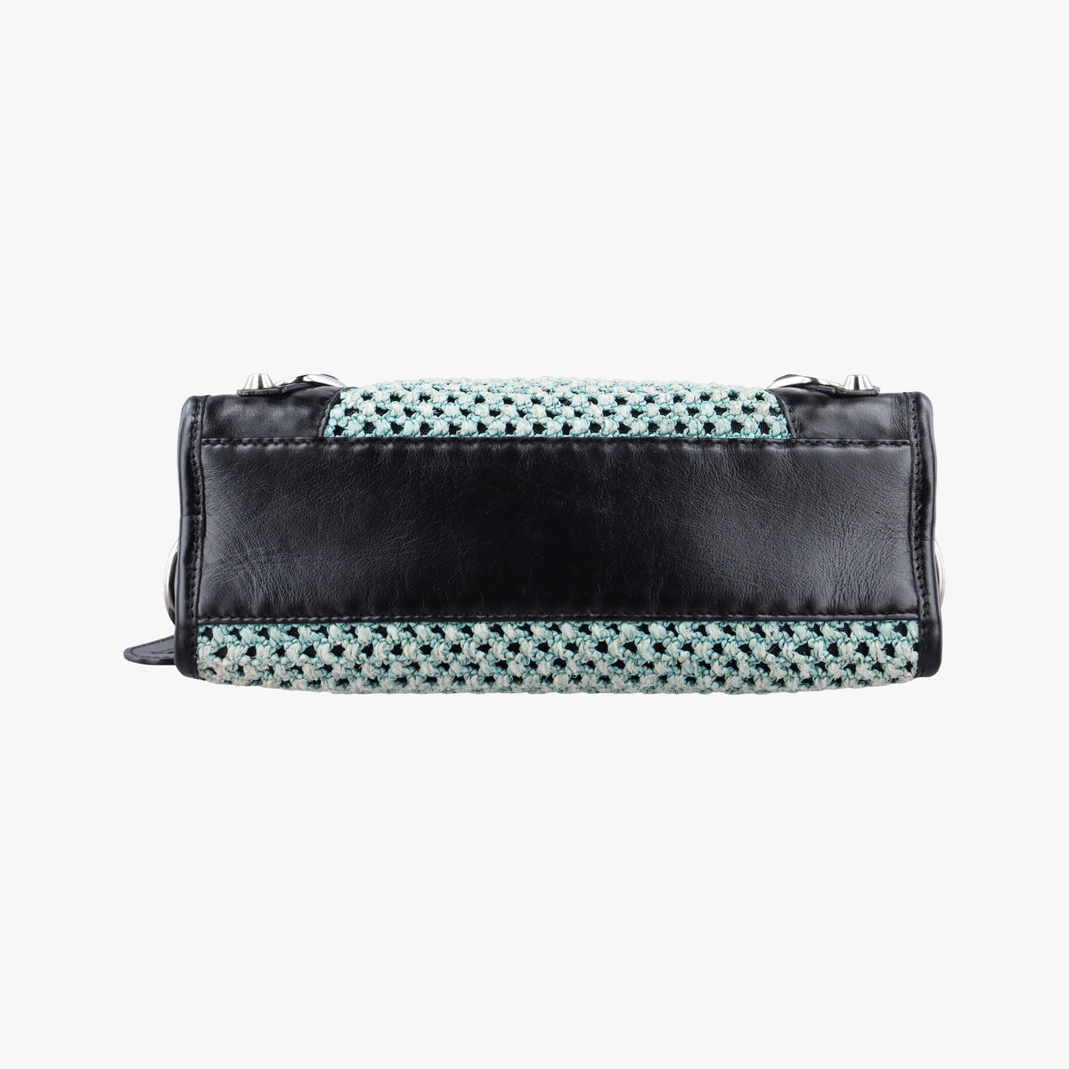 Pre-owned Balenciaga Classic City Black Raffia x Leather  shoulderbag | stylenewstar