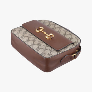 Vintage Gucci Horsebit 1955 beige×brown PVC coated canvas ×Leather 645454 shoulderbag | stylenewstar