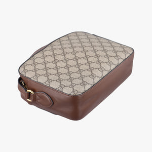 Vintage Gucci Horsebit 1955 beige×brown PVC coated canvas ×Leather 645454 shoulderbag | stylenewstar