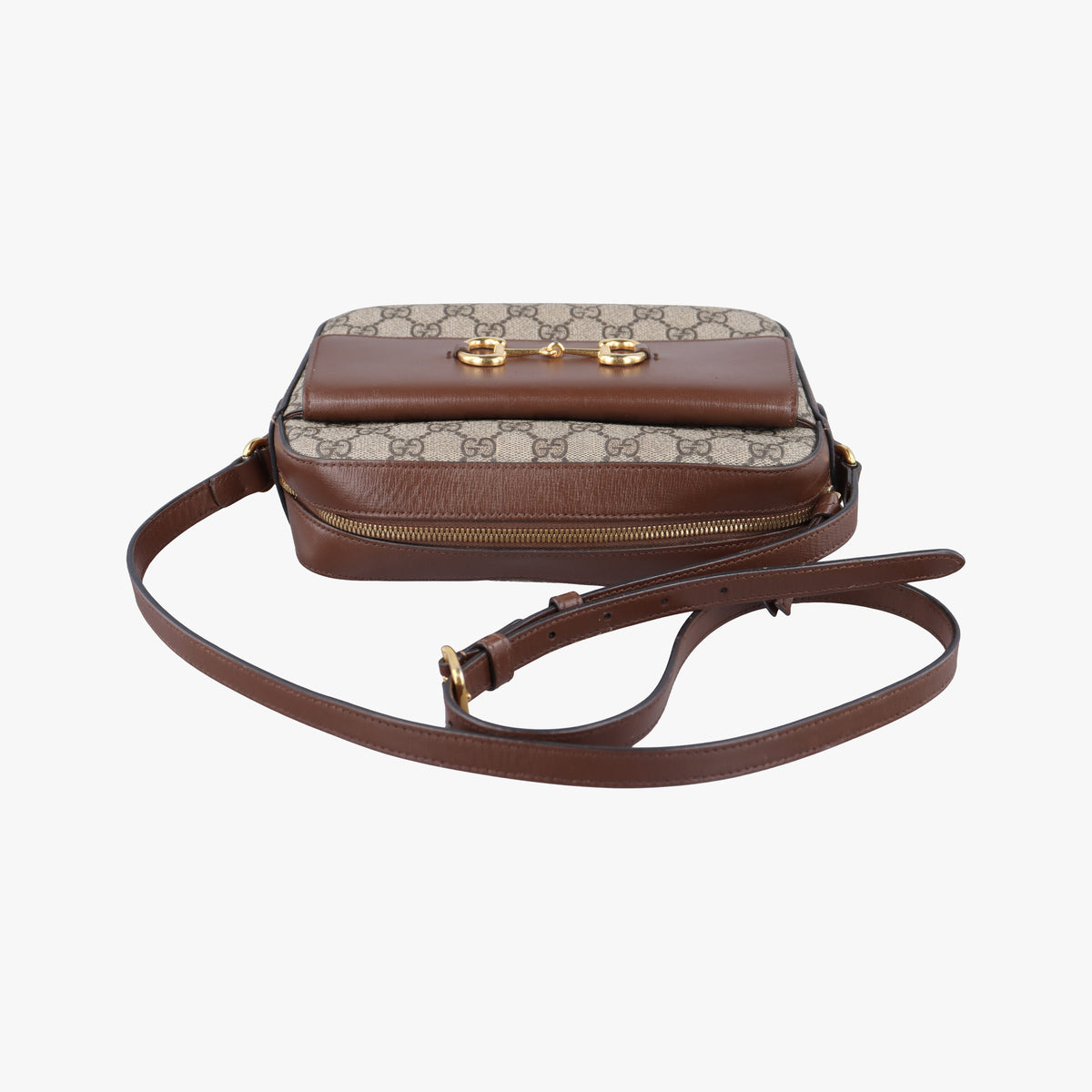 Vintage Gucci Horsebit 1955 beige×brown PVC coated canvas ×Leather 645454 shoulderbag | stylenewstar