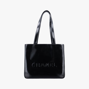 Pre-owned Chanel Tote Black Enamel  handbag | stylenewstar
