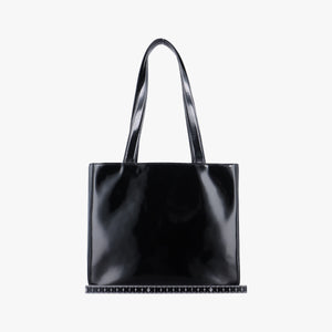 Pre-owned Chanel Tote Black Enamel  handbag | stylenewstar