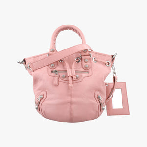 Pre-owned Balenciaga Pompon Pink Lambskin  shoulderbag | stylenewstar