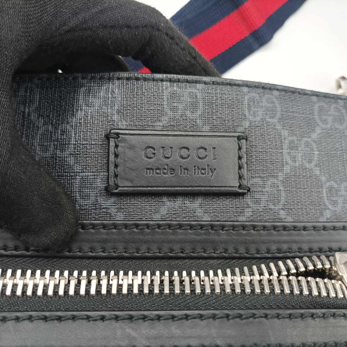 Pre-owned Gucci GG Supreme Courrier Messenger Black×Multicolour PVC coated canvas×Leather 547751 shoulderbag | stylenewstar