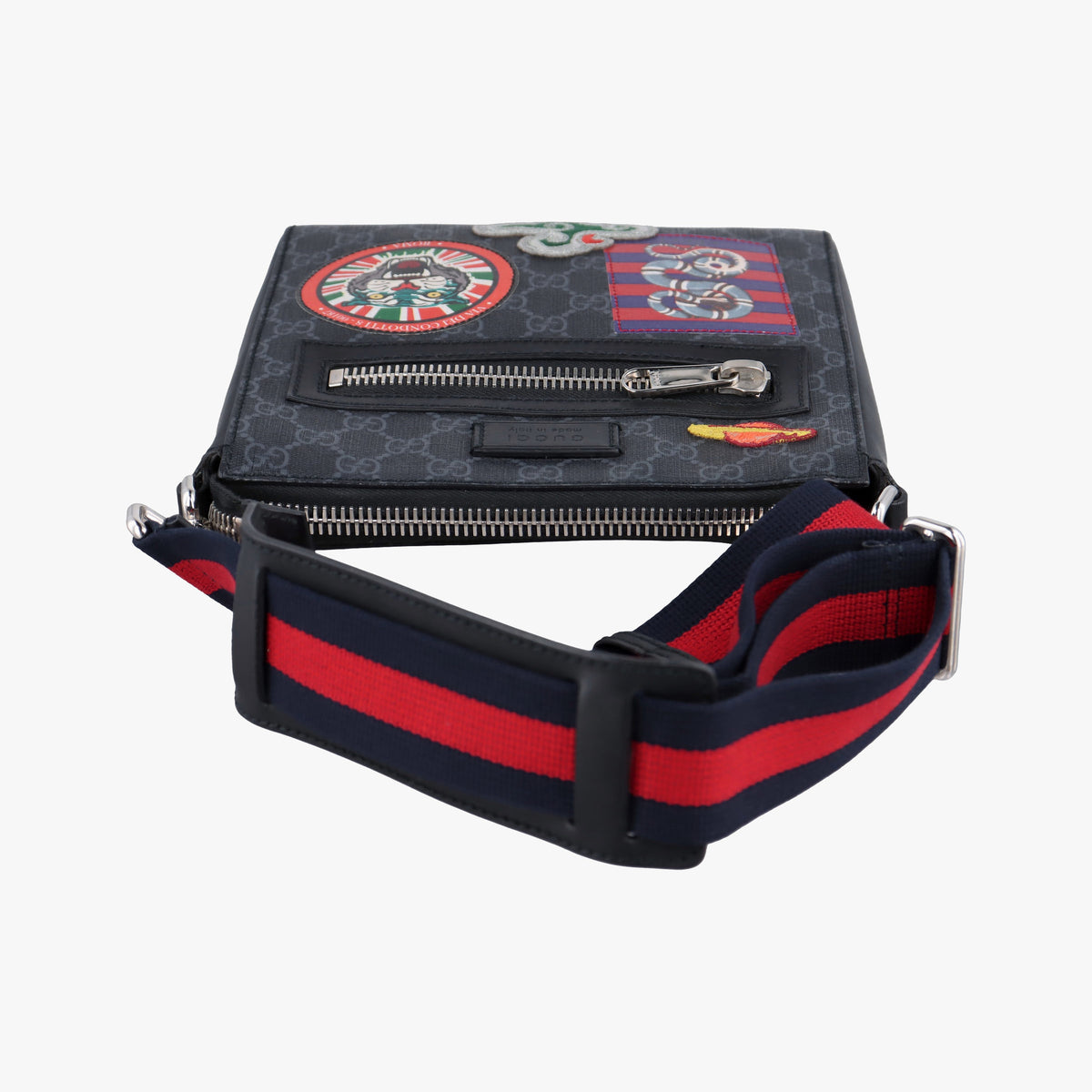 Pre-owned Gucci GG Supreme Courrier Messenger Black×Multicolour PVC coated canvas×Leather 547751 shoulderbag | stylenewstar