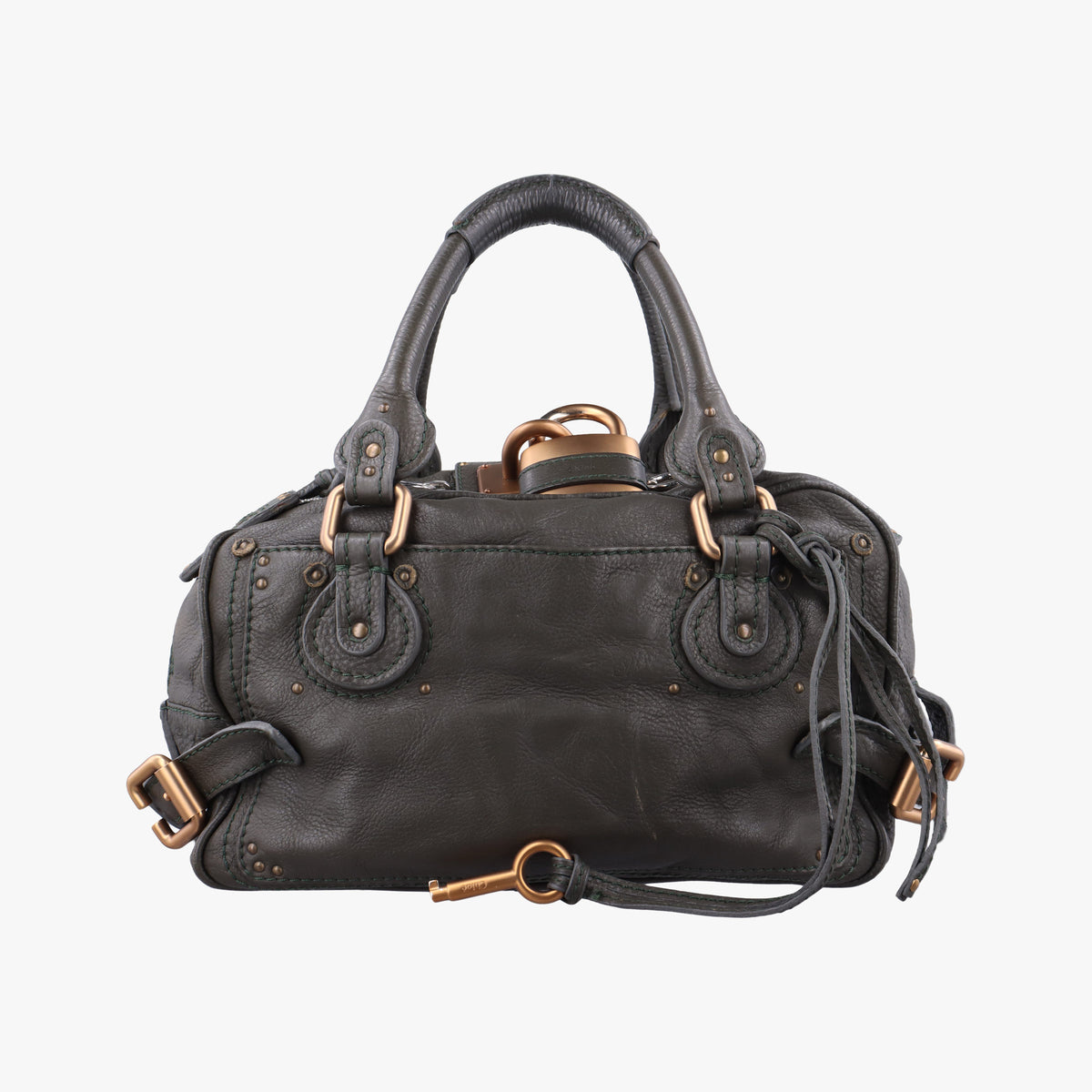 Pre-owned Chloe Paddington Dark Green Leather  shoulderbag | stylenewstar